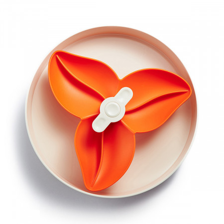 SPIN BOWL FLOWER WHITE ORANGE